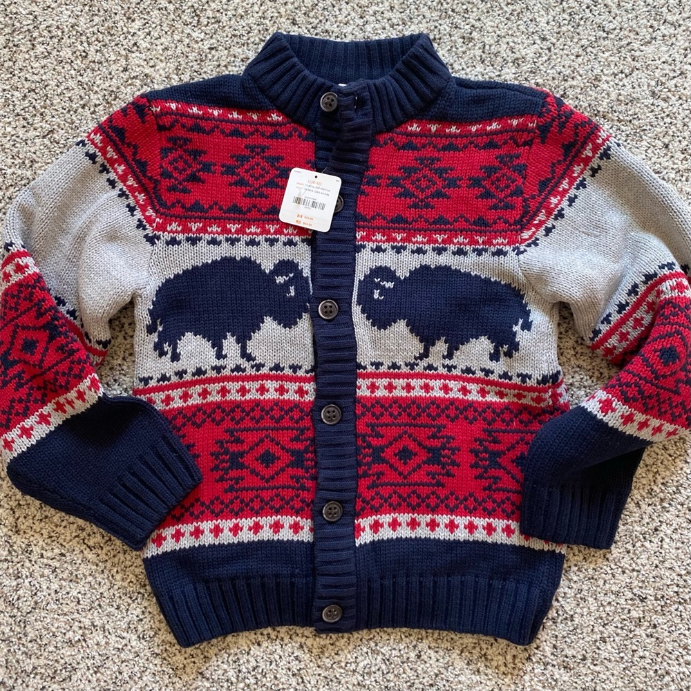 Gymboree boy sweater jacket L (10/12) NWT